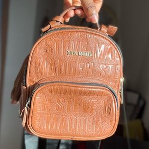 Brown Steve Madden Mini Backpack with Wallet Case